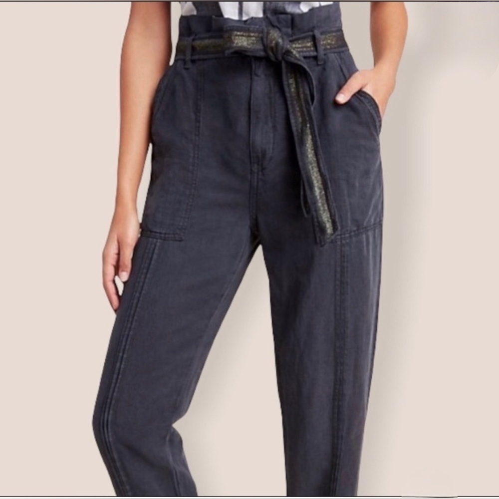 EUC Anthropologie Linen Blend Utility Paper Bag Jogger SZ 10. Inseam 13.5”approx - Picture 3 of 12